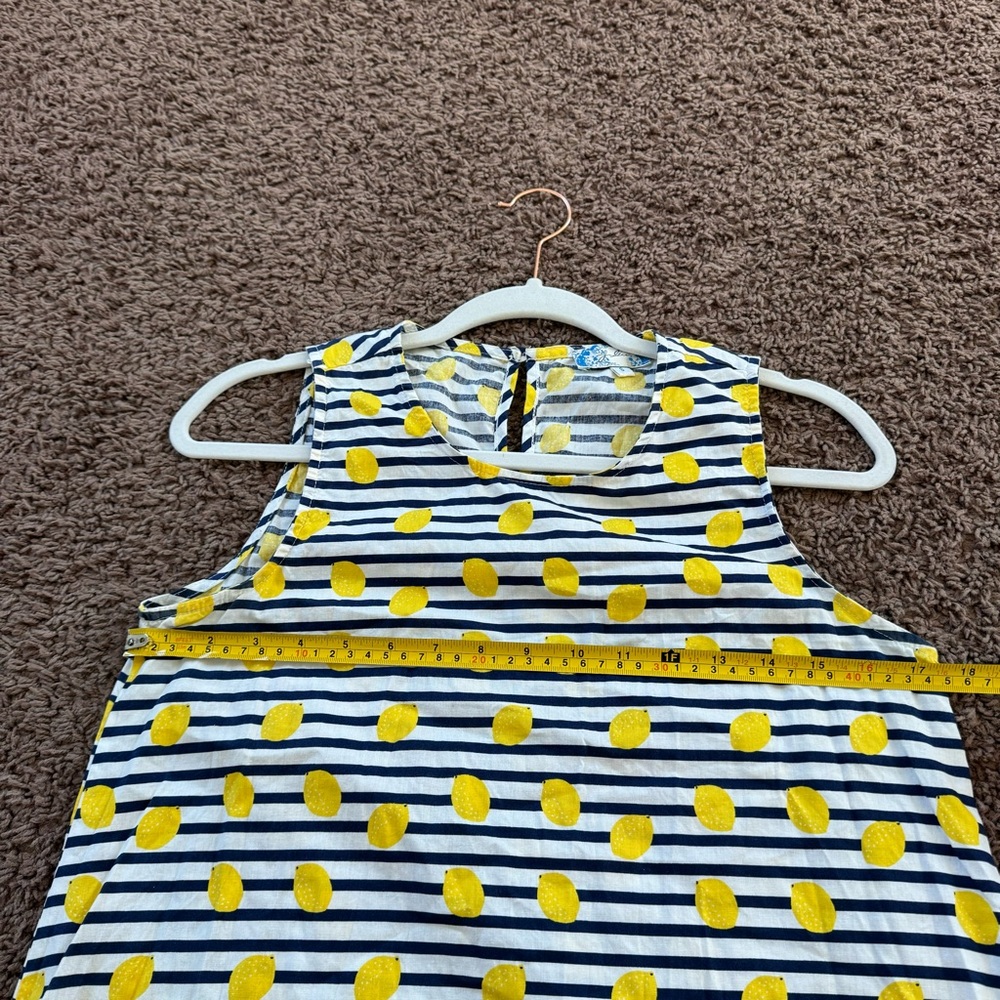 J Gee Lemon Print Sleeveless Shift Sheath Dress A Line 100% Cotton S - Picture 10 of 13